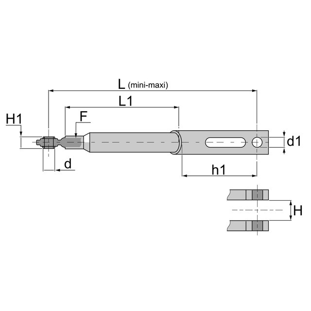 Chandelle de Bras de Relevage Lourde LG 500-605 CHAPE/ROTULE référence fournisseur 31107078